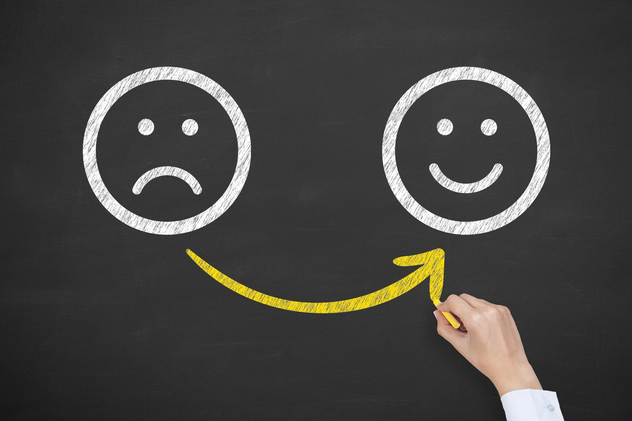 smiley triste vers joie